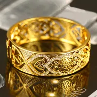 Diseño de joyería zirconia cúbica piedra de diamante 24K pulseras chapadas en oro de Dubái brazaletes, joyería chapada en oro de 24k
