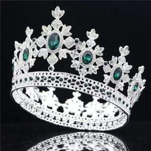 Plata Europa barroco Real Corona redonda completa Vintage Metal Tiara oro ganador desfile reina <span class=keywords><strong>coronas</strong></span> - Product Image 2