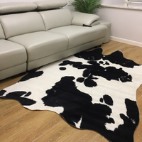 Kuhfell-Teppich Künstlicher Schwarz-Weißer Tier-Teppich Kunstfell-Kuhfell-Teppich