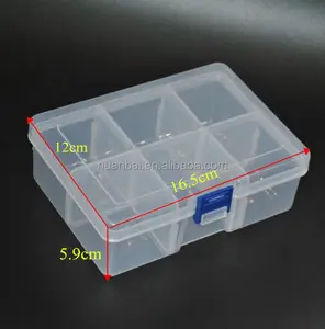 6 compartimentos De Plástico Transparente PP DIY Contas Divisor de caixa de caixa de Caixa De Armazenamento De Componentes Eletrônicos
