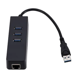 3 Ports USB 3.0 Gigabit Ethernet Lan RJ45 Network Adapter Hub to 1000Mbps Mac PC