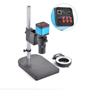 HAYEAR 14MP HDMI 현미경 카메라 + C 마운트 렌즈 + 144LED 조명 + 산업 실험실 PCB용 스탠드 USB 출력 TF 카드 비디오 레코더 - Product Image 1