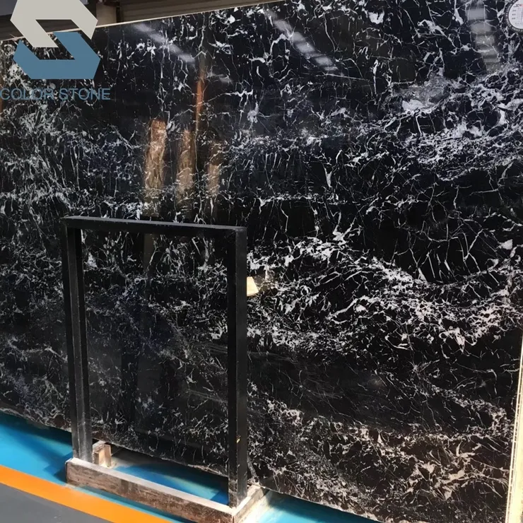 Best quality cheap price italy marmor snow black marble with white veins