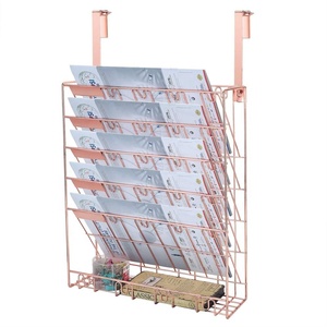 Wall35 Rivista Organizador De Archivos Para Escritorio De Oficina De Alambre Para Colgar, Organizador De Correo Y Revistas, Metal, Negro