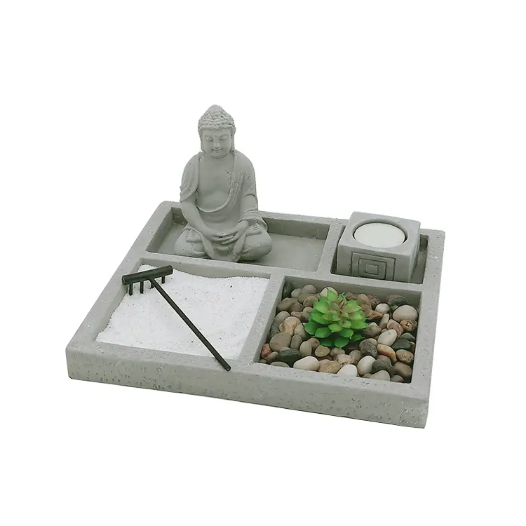 Wholesale buddha art zen decor feng shui crafts for gift zen garden cement desk accessories office home decor