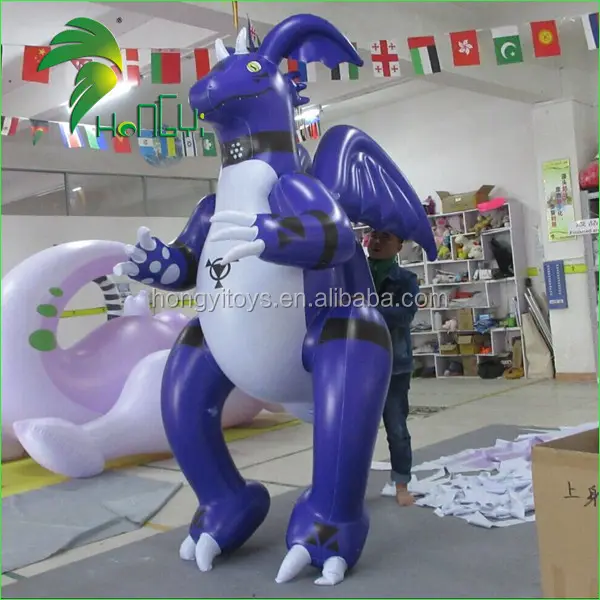 Hongyi Personalizado Inflável Traje Da Mascote Dragão Azul/Brinquedos Animais Infláveis Para Adulto