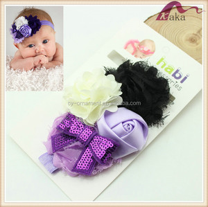 2017 Bébé doux bande de cheveux infantile enfants pneu Vintage Style Coiffe tête fleur Filles cheveux accessoires coton tissu - Product Image 2