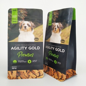 Bolsa de embalaje de comida para mascotas, Papel Kraft marrón reciclable, fondo plano de bolsillo con cremallera - Product Image 3