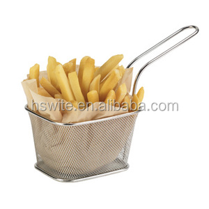 <span class=keywords><strong>Panier</strong></span> carré de service de puces, Mini <span class=keywords><strong>panier</strong></span> à frites en acier inoxydable SS304 - Product Image 1
