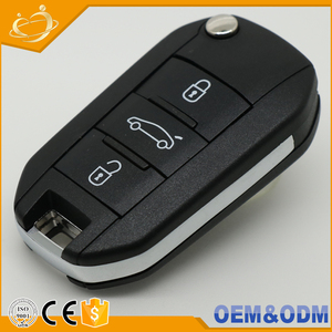 Porte-clés de voiture à 3 boutons rabattable, <span class=keywords><strong>coque</strong></span> de protection <span class=keywords><strong>pour</strong></span> véhicule de <span class=keywords><strong>Peugeot</strong></span> 3008, 301, <span class=keywords><strong>308</strong></span>, 408, 508, accessoires - Product Image 2