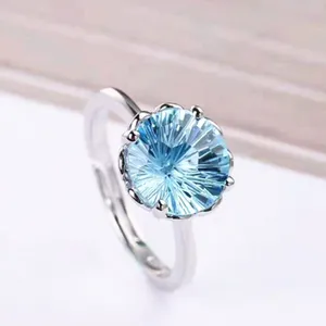 dental jewelry 18k gold plated 925 sterling silver elegant natural topaz ring for women ring silver 925 man women