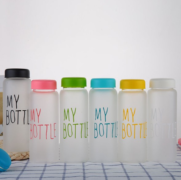 500ML High quality my bottle borosilicate glass milk Matt water bottle custom color or logo