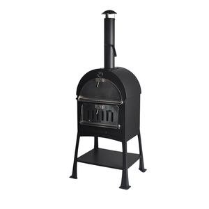 Horno <span class=keywords><strong>de</strong></span> <span class=keywords><strong>Pizza</strong></span> <span class=keywords><strong>de</strong></span> madera para panadería, pequeño horno negro con chimenea para interiores y exteriores - Product Image 1