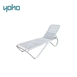 เก้าอี้อาบแดดกรอบอลูมิเนียมเหล็กเก้าอี้สวนเรซินพร้อม PVC เข็มขัดเรซิ่นเก้าอี้สวน