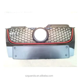 Đối với VW Jetta Golf GTI MK5 Xe Lưới Dải Màu Đỏ Center Hood Lưới Tản Nhiệt Nướng 2006-2009