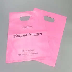 Custom Logo Design Printing Die Cut Handle Bag Hdpe Shopping Personalized Plastic Bags