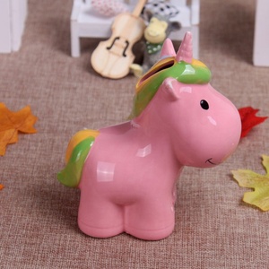 Pequeña rosa de cristal pintado a mano de cerámica caballo banco para los niños - Product Image 3