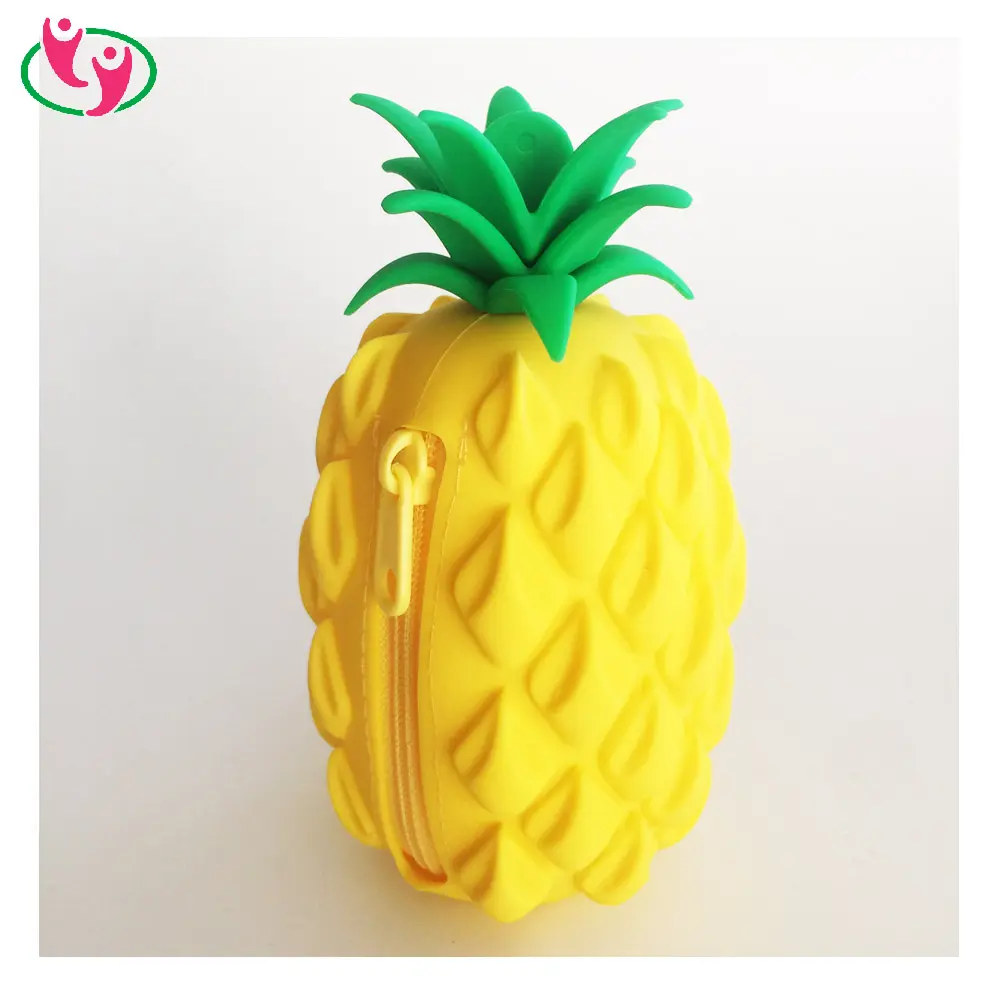 Porte-monnaie en Silicone, en forme d'ananas, nouveauté 2020, avec fermeture éclair