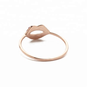 Gemnel Thiết Kế Thời Trang 18K Rose Gold Vermeil 0.1Micron Pave Ruby Đá Lip Wedding <span class=keywords><strong>Ring</strong></span> - Product Image 5