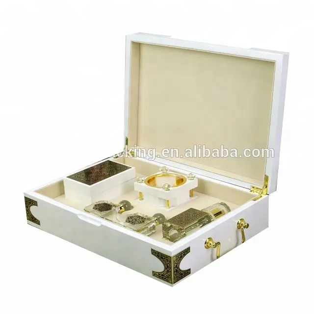 piano white lacquer finish luxury perfume set gift box