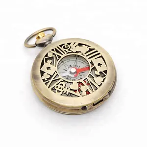 Kompas saku Mini antik kuno kompas jam tangan gaya lama genggam bercahaya untuk navigasi luar ruang-untuk mendaki perjalanan