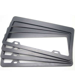 USA Standard Size Stainless Steel License Plate Frame with Black Powder Coated