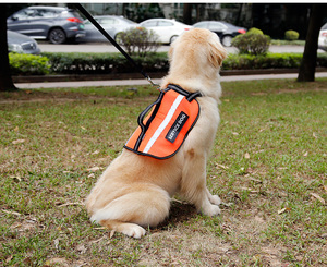 ハンドルと2つの無料の取り外し可能なパッチを備えた反射サービス犬ベストドッグハーネス - Product Image 6