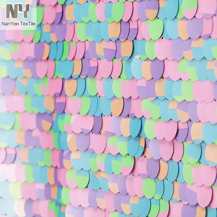 Nanyee טקסטיל בד נצנצים צבע ממתקי 18 מ"מ מרווחים צבועים מלוקק