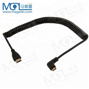 High Speed Right Bend Mini HDMI to HDMI Spring Coiled <strong>Cable</strong> Support Full HD HDTV 3D DVD PS3 <strong>PS4</strong> - Product Image 5