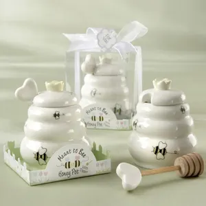 A la miel de abeja olla de cerámica regalo de boda conjunto de favores de la ducha de bebé Decoración