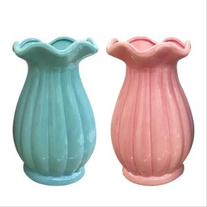 festoneado tulipán florero <span class=keywords><strong>para</strong></span> sala de jarrón de flores <span class=keywords><strong>para</strong></span> boda Casa Decor Oficina de flor de cerámica, florero - Product Image 6