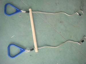 Barre de Trapèze en <span class=keywords><strong>bois</strong></span> Avec Anneaux pour Cadres D'escalade et Balançoires de Jardin - Product Image 3
