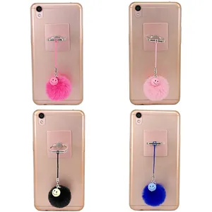 Yongze fuzzy cell phone keychain ball fluffy pom pom keychain fur ball keychain