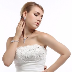 Teemi mayor de la manera Promoción Pure Marquesa Cut Claro circón cúbico 2014 Nueva Antique Platinum boda de lujo pulsera nupcia - Product Image 4