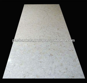 สี่เหลี่ยมสีขาวแม่ของมุกเปลือกโต๊ะรับประทานอาหารด้านบน - Product Image 1