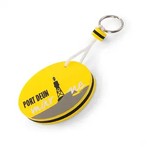 Factory supply high quality custom printing logo floating EVA swimming keychain