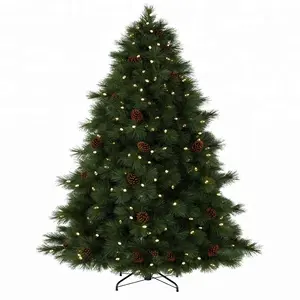 شجرة عيد الميلاد العملاقة الواقعية المزخرفة بمصابيح إضاءة ممتازة مقاس 6.5 أقدام للبيع بالجملة