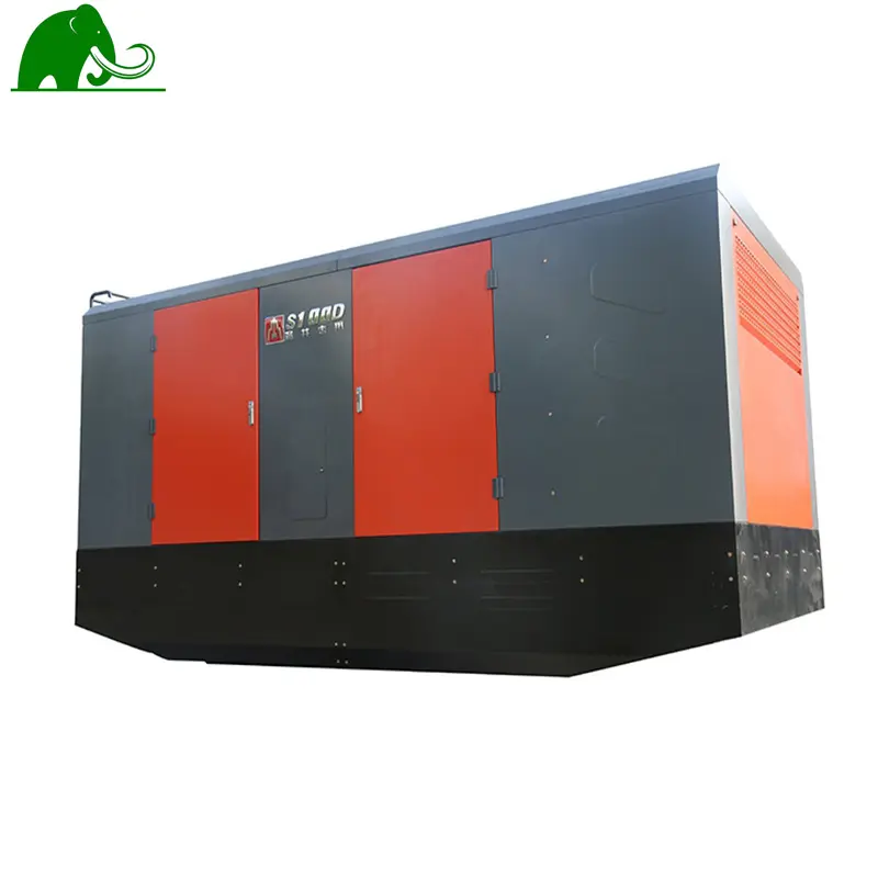 Chinese High quality Skid-mounted Portable Mobile Diesel driven Screw air compressor For deep water well drill