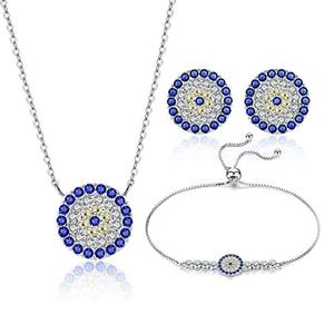 Di lusso Del Progettista 18K Placcato Oro Di Cristallo Del Rhinestone Grande Margherita Tre Del Pendente Orecchino Anelli Set di Gioielli Per Le Donne Della Ragazza di Barretta regalo - Product Image 1