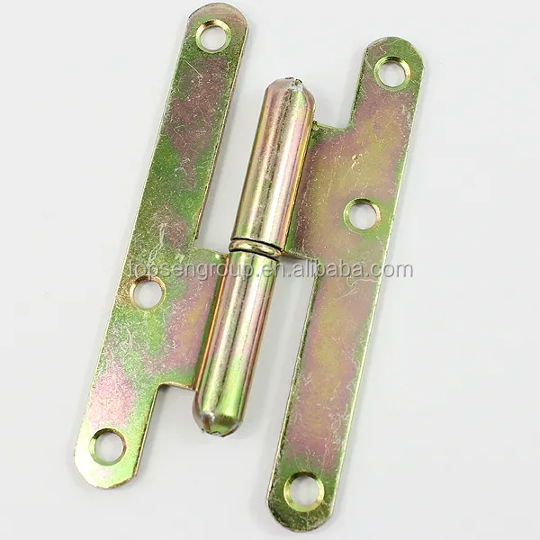 Geel zink staal H type deur scharnier