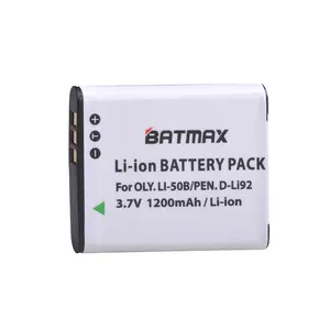 BATMAX Li-50B Li50B 리튬 50B 올림푸스 U6010 u6020 펜탁스 XZ-1 SP-800UZ D-Li92 DLi92 배터리