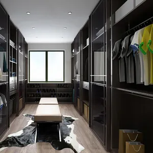 Coiffeuse en verre, meuble de bureau, pour homme, porte coulissante, armoire, avec porte-chaussures - Product Image 1