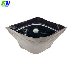 Sac d'emballage en papier kraft noir debout de 250g, matériaux recyclés imprimés avec logo personnalisé pour thé, snack, vin et bière à usage alimentaire - Product Image 6