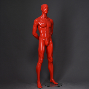 Maniquí de Plástico Brillante Rojo, Abstracto, sin Rostro, <span class=keywords><strong>Musculoso</strong></span>, de Pie, para Escaparate de Tienda de Moda, en Venta - Product Image 2