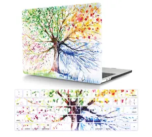 2 in 1 Colorful case matte Hard Case skin silicone case cover for macbook pro air laptop hard keyboard cover