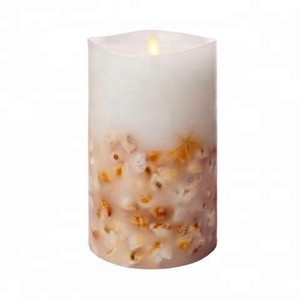 Vacaciones decoración de Navidad 3D flameless real mar <span class=keywords><strong>shell</strong></span> dentro parpadeo led velas - Product Image 1
