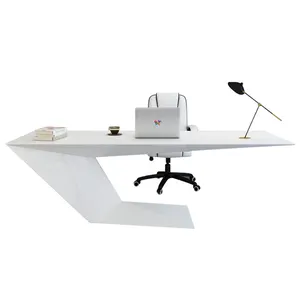 גבוהה טק לבן הנהלת משרד מודרני שולחן כתיבה שולחן Mdf דלפק קבלת משרד בוס שולחן