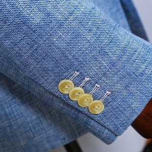 <span class=keywords><strong>Blazer</strong></span> da Uomo BOYA di Alta Qualità, Monopetto, in Cotone e Lino, Blu Cielo, Taglie Forti, Traspirante, Antirughe, con Risvolto Piatto - Product Image 4