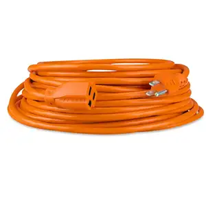 ¡En STOCK en nosotros! 50ft 14/3 SJTW al aire libre de servicio pesado contratista cable de extensión iluminado macho con extensión cable de alimentación macho (50 pies