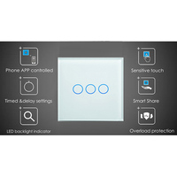 Alexa Enabled EU UK 3 Gang 2 Way Interrupteur mural Wifi de haute qualité pour le contrôle vocal des lampes pour la maison intelligente